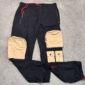 Eptm Cargo Pants Black Men’s XL Streetwear Adjustable Waist Drawstring